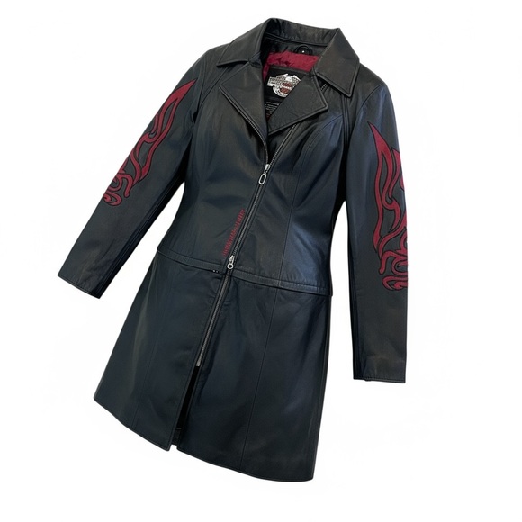 Harley-Davidson Jackets & Blazers - Vintage Harley-Davidson Black Leather modular dress size 12